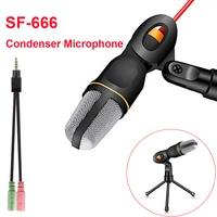microphone for computer 3 5mm cable stereo microfone for podcast singing recording mic with desktop tripod for phone