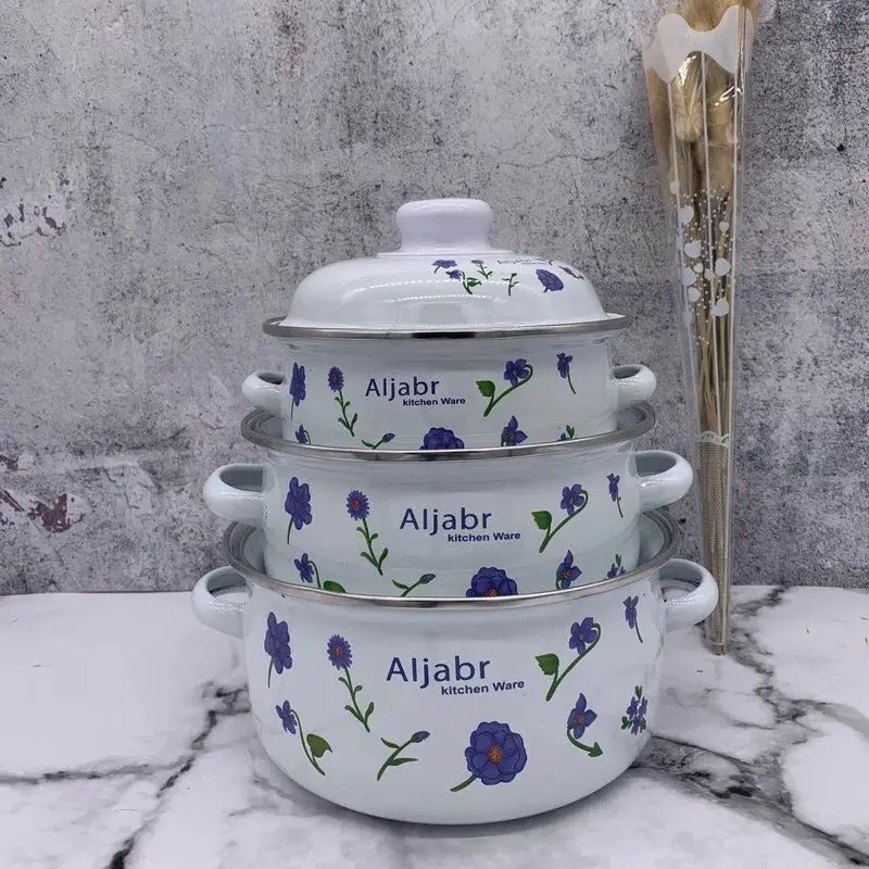 Комплект из трех кастрюль для приготовления супов, лапши и молока с эмалевым покрытием "Special Enamel".