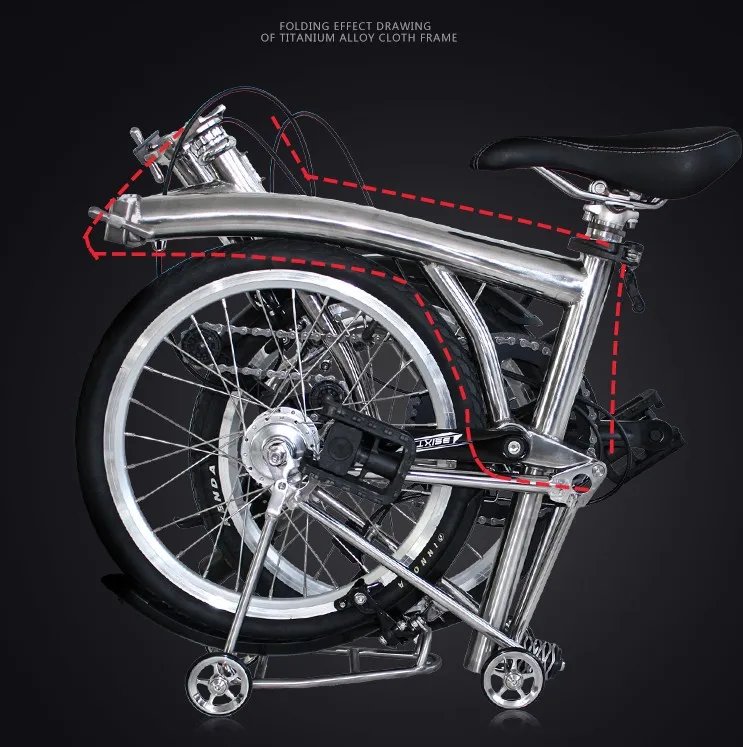 Титановый складной велосипед из сплава рама GR9 TI3AL2.5V для BROMPTON