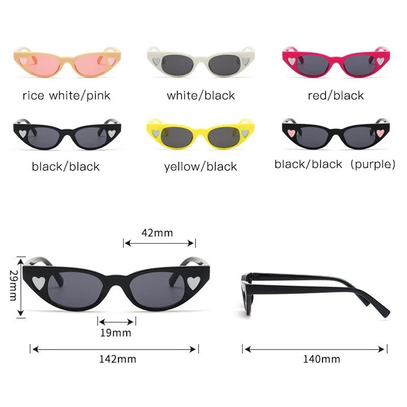 Милые Солнцезащитные очки в форме сердца женские винтажные пластиковые