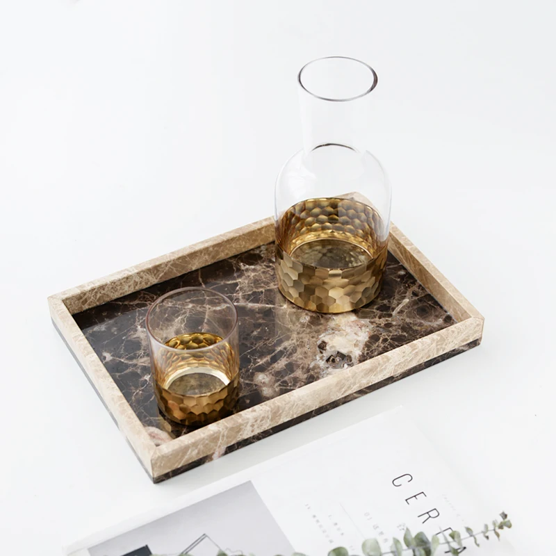 Тарелка для чая из натурального мрамора поддон кофейных украшений в европейском