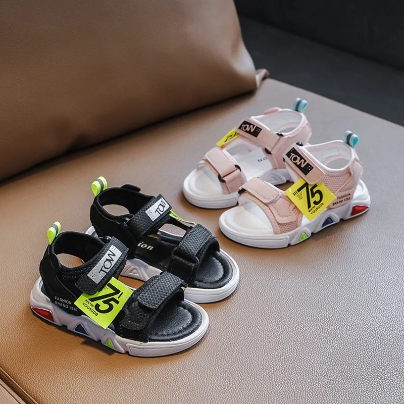 

Сандалии детские спортивные, модная повседневная пляжная обувь на плоской подошве, для мальчиков и девочек, 2022