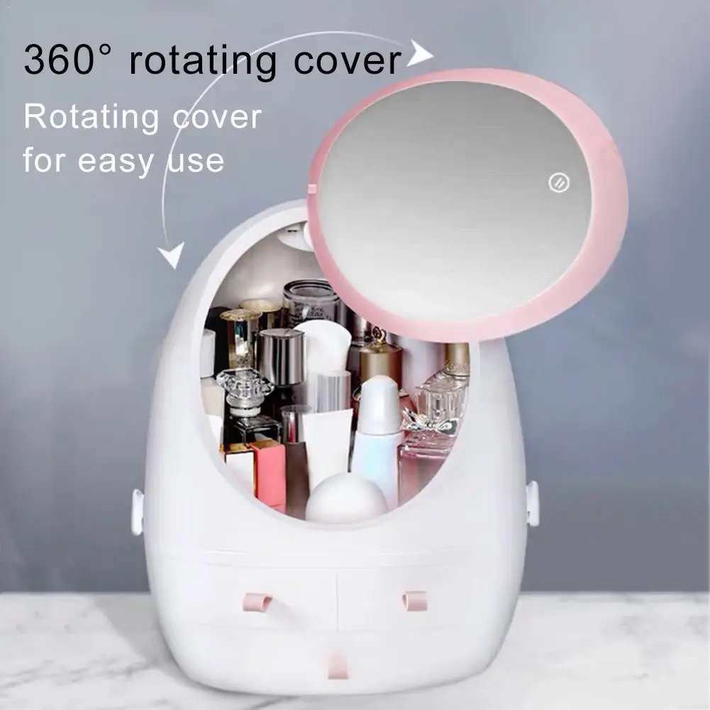 HD зеркало USB перезаряжаемая коробка для хранения косметики органайзер ювелирных