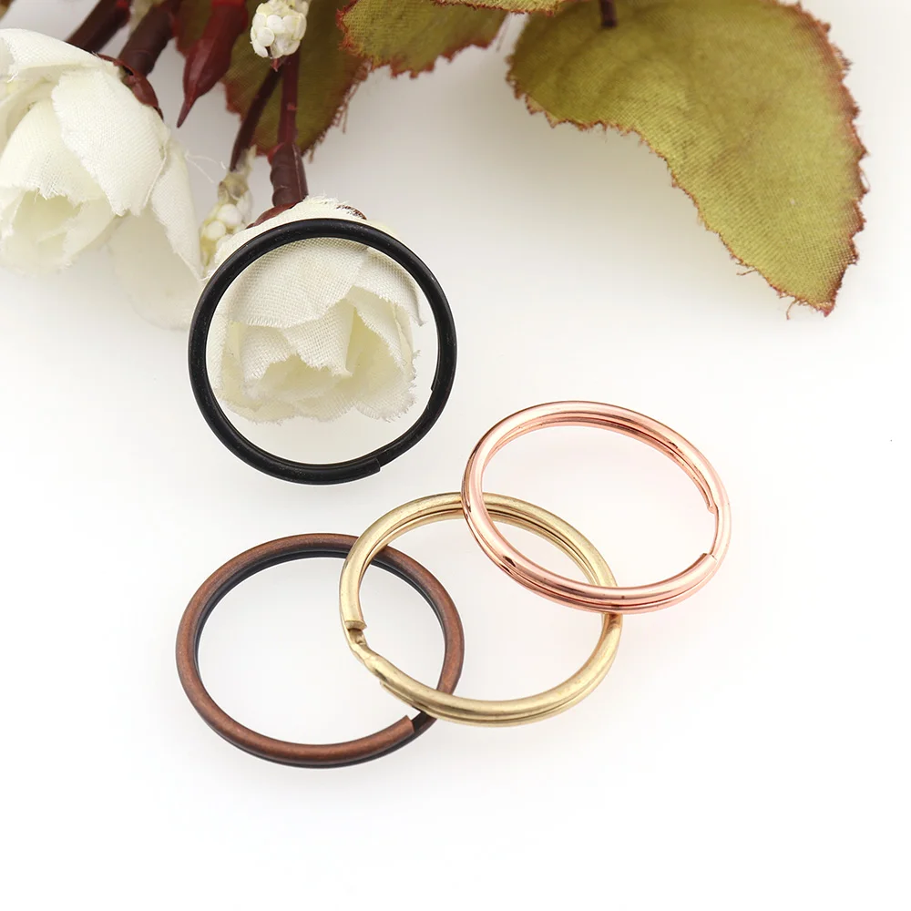 Раздельное кольцо для ключей 20 шт./лот 25 мм розовый золотой/черный металлический