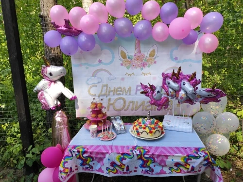 HUAYI Радужный Единорог день рождения торт smash декоративный фон для девочки детский