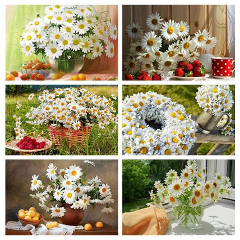 

Diamond Painting 5D Diamonds DIY Flower Cross Stitch Full Square Round Drill Embroidery Colorful Handmade Home Room Wall Decor