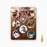 8pcsset popular cartoon badges cosplay anime attack on titan brooch pins collection badges for clothes backpacks decoration