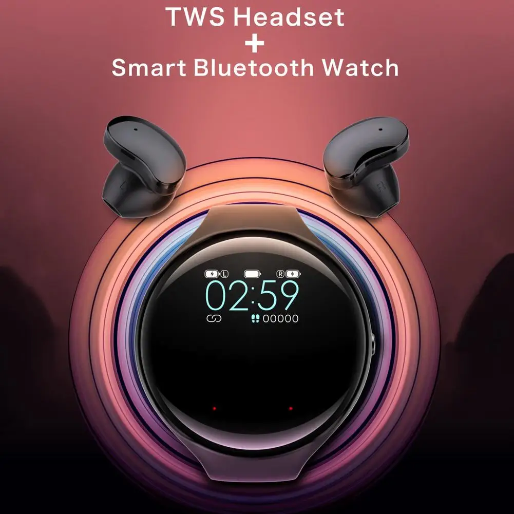 

TWS Smart Watch 2 In 1 Adjustable Bluetooth Headset Waterproof Bracelet Smart Watches For Men Women Smartwatch 2021