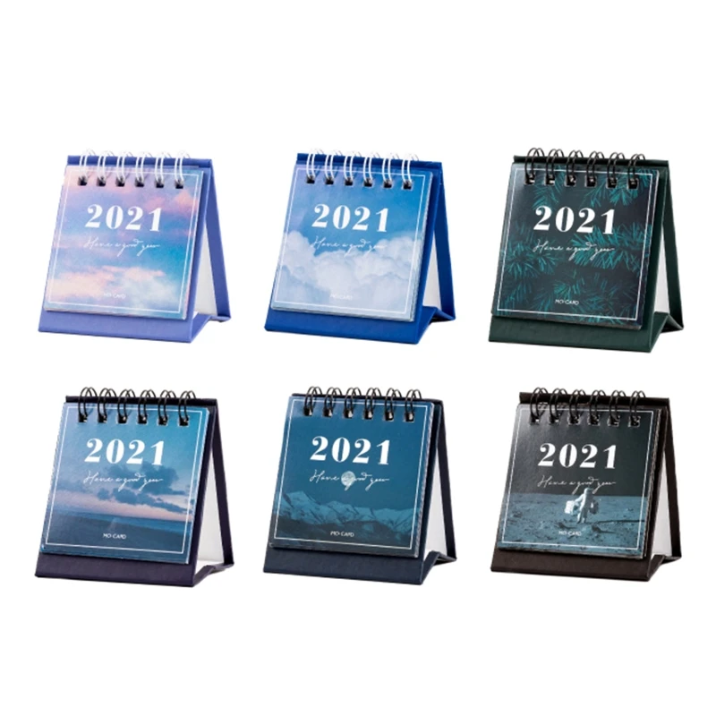 

2021 Star Series Mini desktop paper landscape calendar two day plan desk planner annual Organizer Wholesale