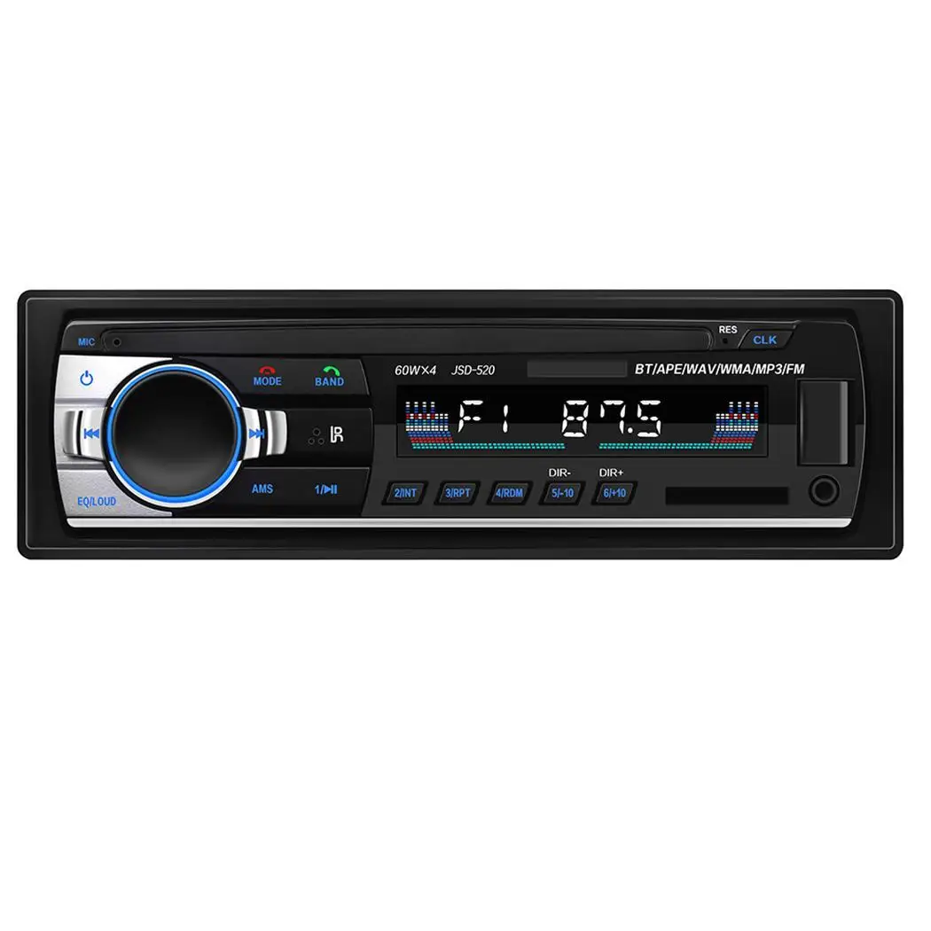 Bluetooth V2.0 JSD-520 Стерео Авторадио автомобильное радио 12 В в тире 1 Din FM Aux вход приемник