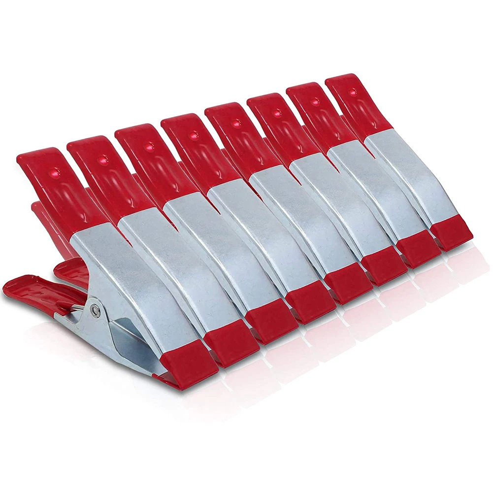 

8pcs Metal Spring Clamps 6 inch Clip Soft Plastic Tips Grip Photos Craft Clips Tools Heavy Duty Strong Rubber Grip Spring clip
