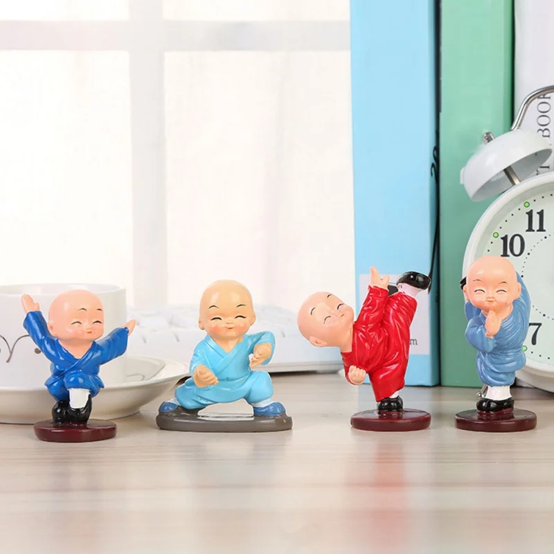 4 шт./компл. милый маленький подарок Маленькая статуэтки монахов кукольный