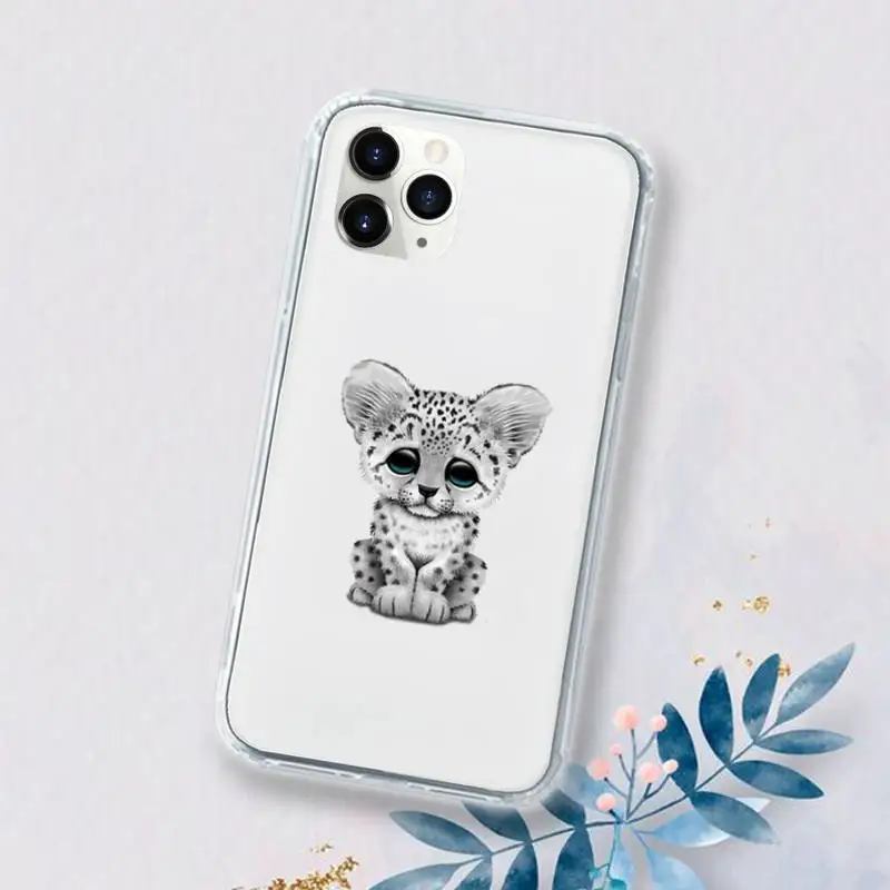 

Leopard cartoon cute Phone Case Transparent for iPhone 11 12 mini pro XS MAX 8 7 6 6S Plus X 5S SE 2020 XR