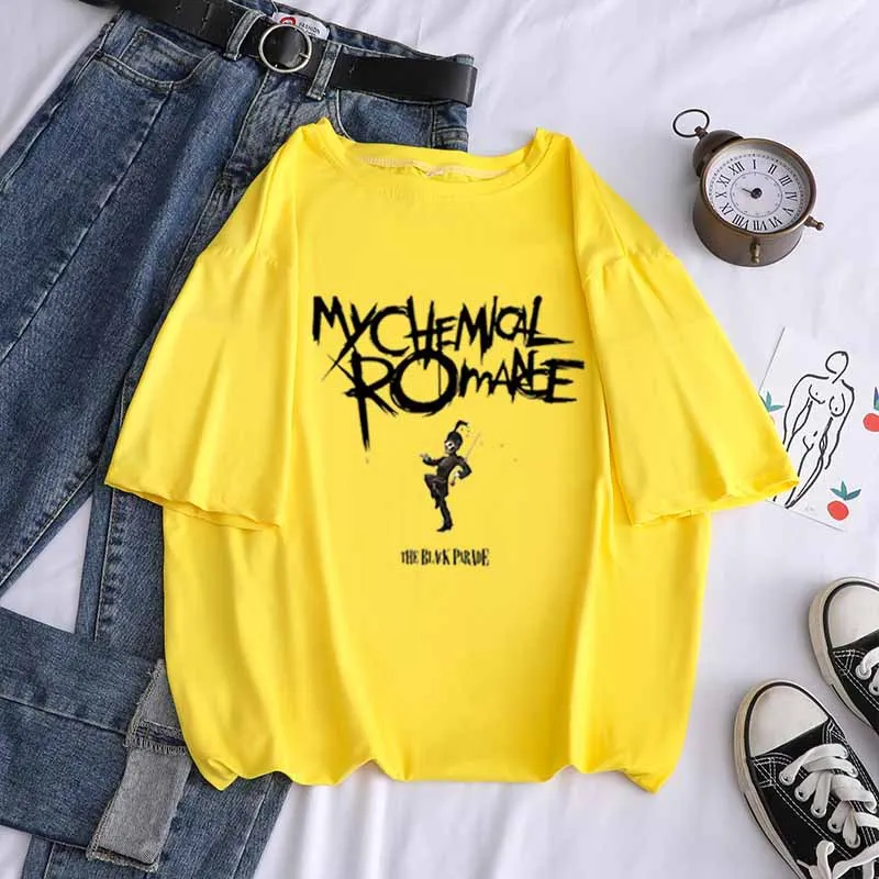 Женская футболка с рисунком My Chemical Romance три вида отомстительства черная парадная
