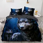 3D цифровая печать на заказ, Комплект постельного белья, одеялопододеяльник, двойной Полный Queen King, постельное белье животные, волки из микрофибры