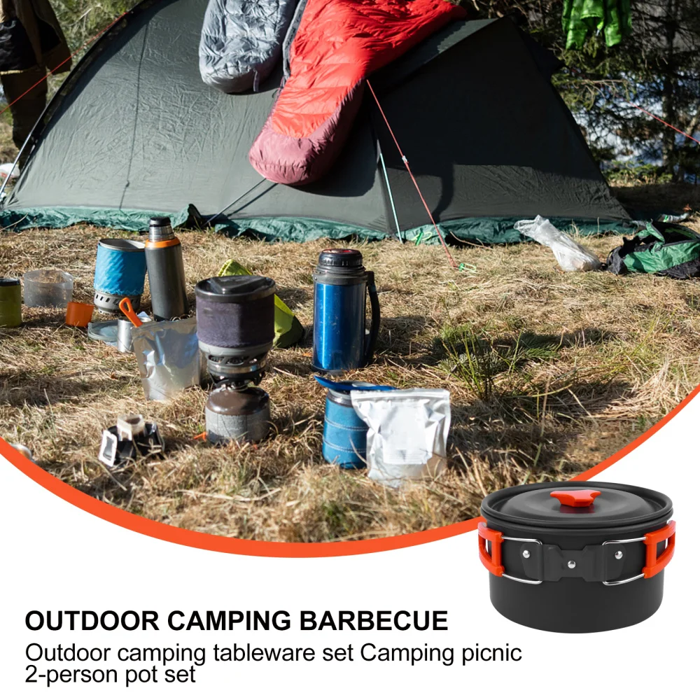 

1 set of Camping Cookware Portable Mess Kit Backpacking Gear Cooking Equipment