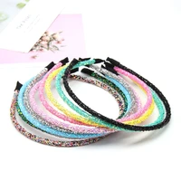 ncmama 10pcslot korean solid glitter hairband for girls fashion shiny candy color kids headbands hair hoop hair accessories