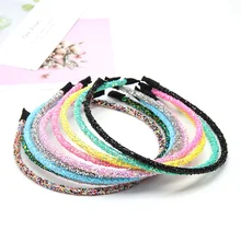 ncmama 10Pcs/lot Korean Solid Glitter Hairband for Girls Fashion Shiny Candy Color Kids Headbands Hair Hoop Hair Accessories (4)
