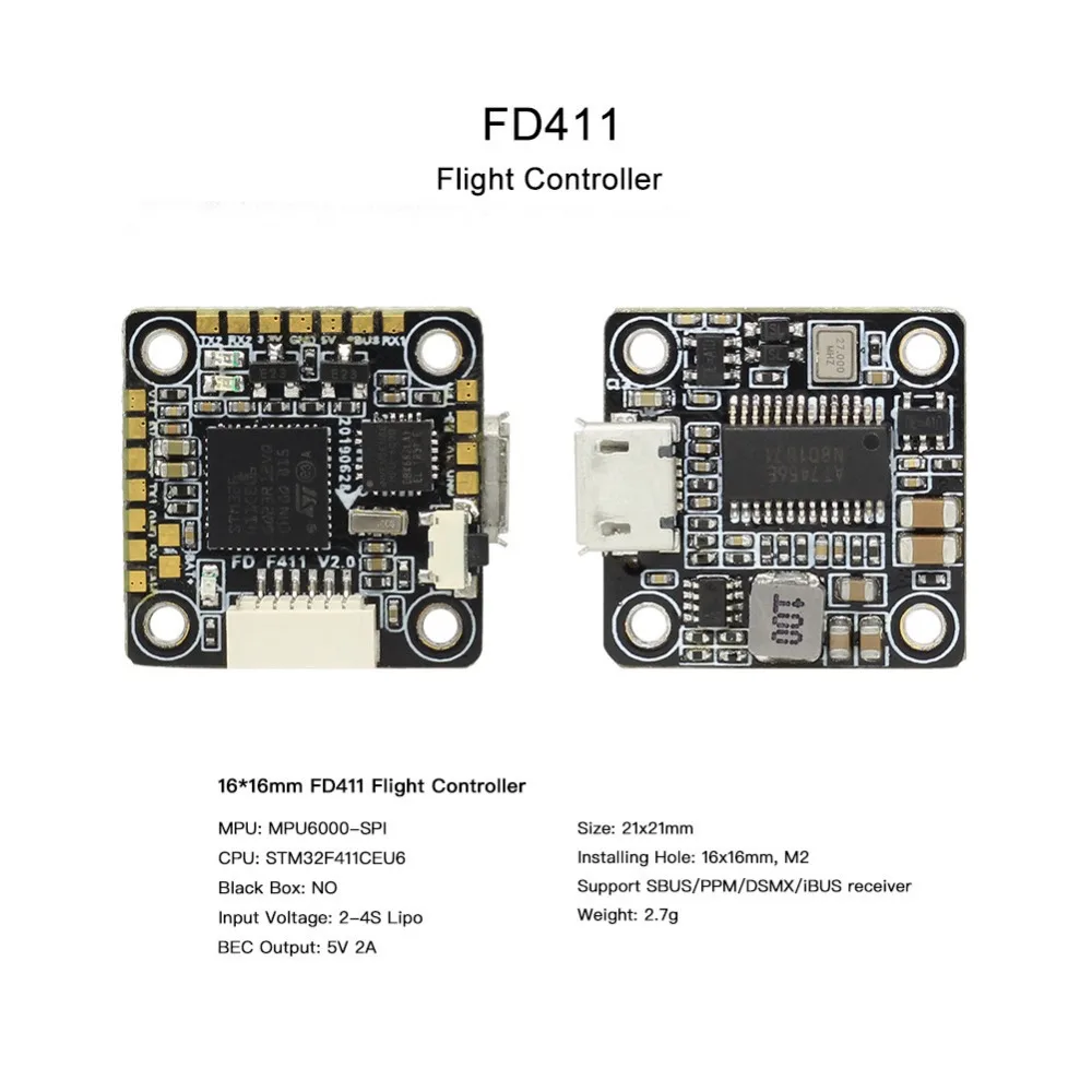HGLRC 16x16 FD411 2-4s Контроллер полета для FD413 стек для FPV гоночный Дрон