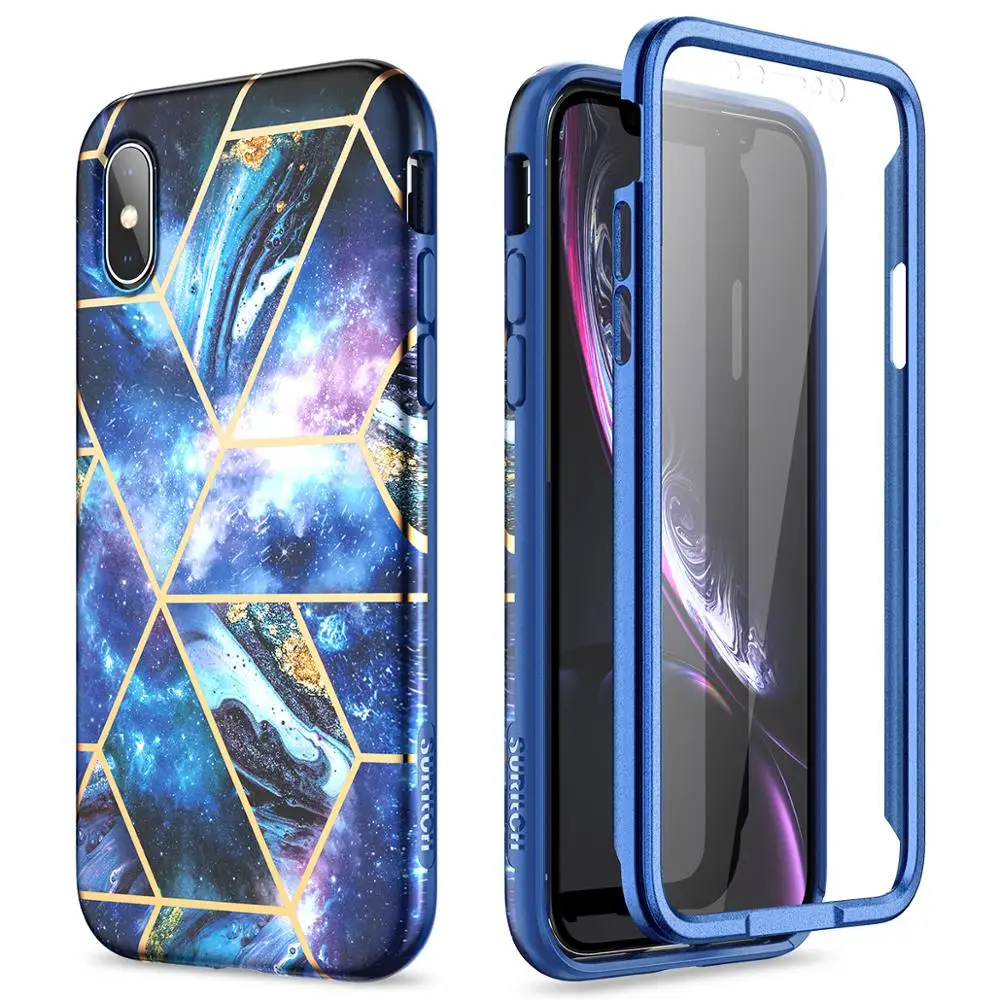 

Роскошный чехол для iPhone X XS XR, чехол 360, полностью защищающий чехол со встроенным защитным экраном, чехол-бампер для iPhone X capa