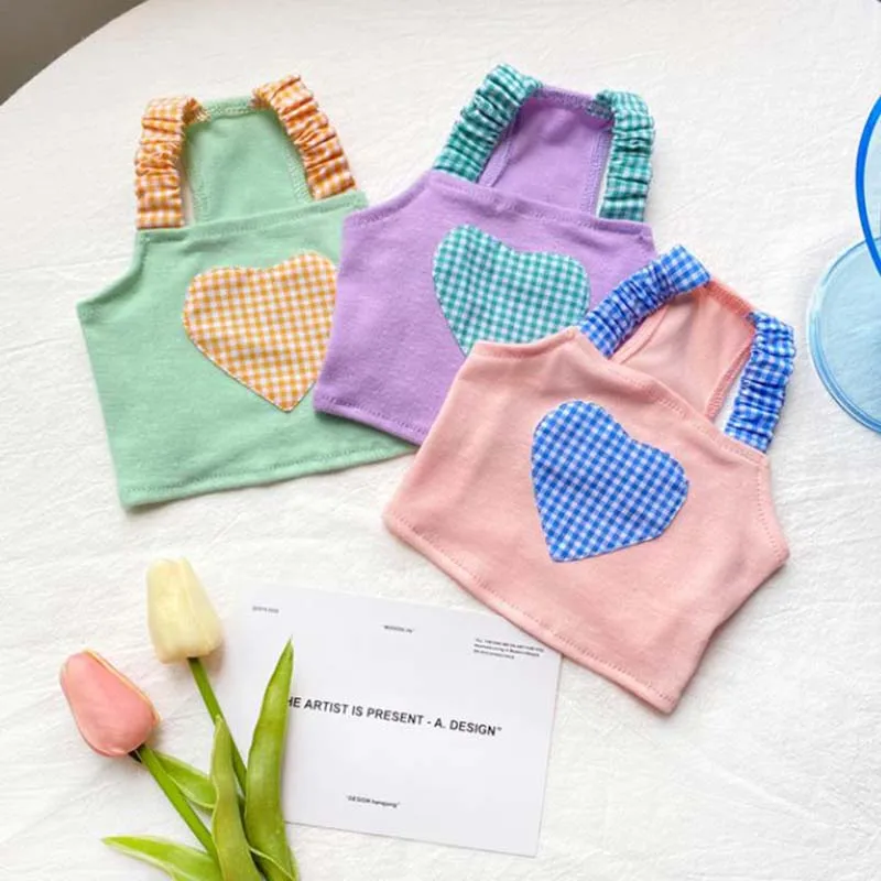 

Sweetheart Plaid Love Sling Dog Clothes Teddy Spring/Summer Thin Vest Bichon Schnauzer Small Dog Cat Clothes