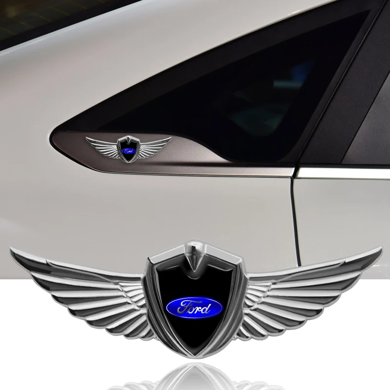 

1pc New Car Badge Metal Wings Body Decoration Sticker For Ford Focus 2 3 Mondeo Fiesta Kuga Ranger Escort Explorer Excape Taurus