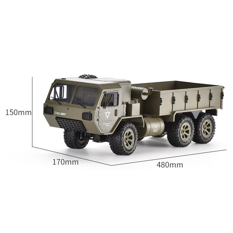 FY004 RC Truck Toy Off-road Remote Control Car Full Scale Wheeled 1:16 Vehicle Six Wheel Cross Country Simulation Military Car enlarge