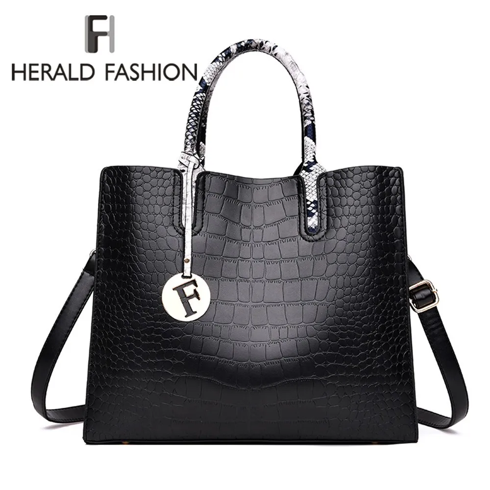 Herald Fashion женские сумки из кожи аллигатора сумка со змеиным рисунком и ручками
