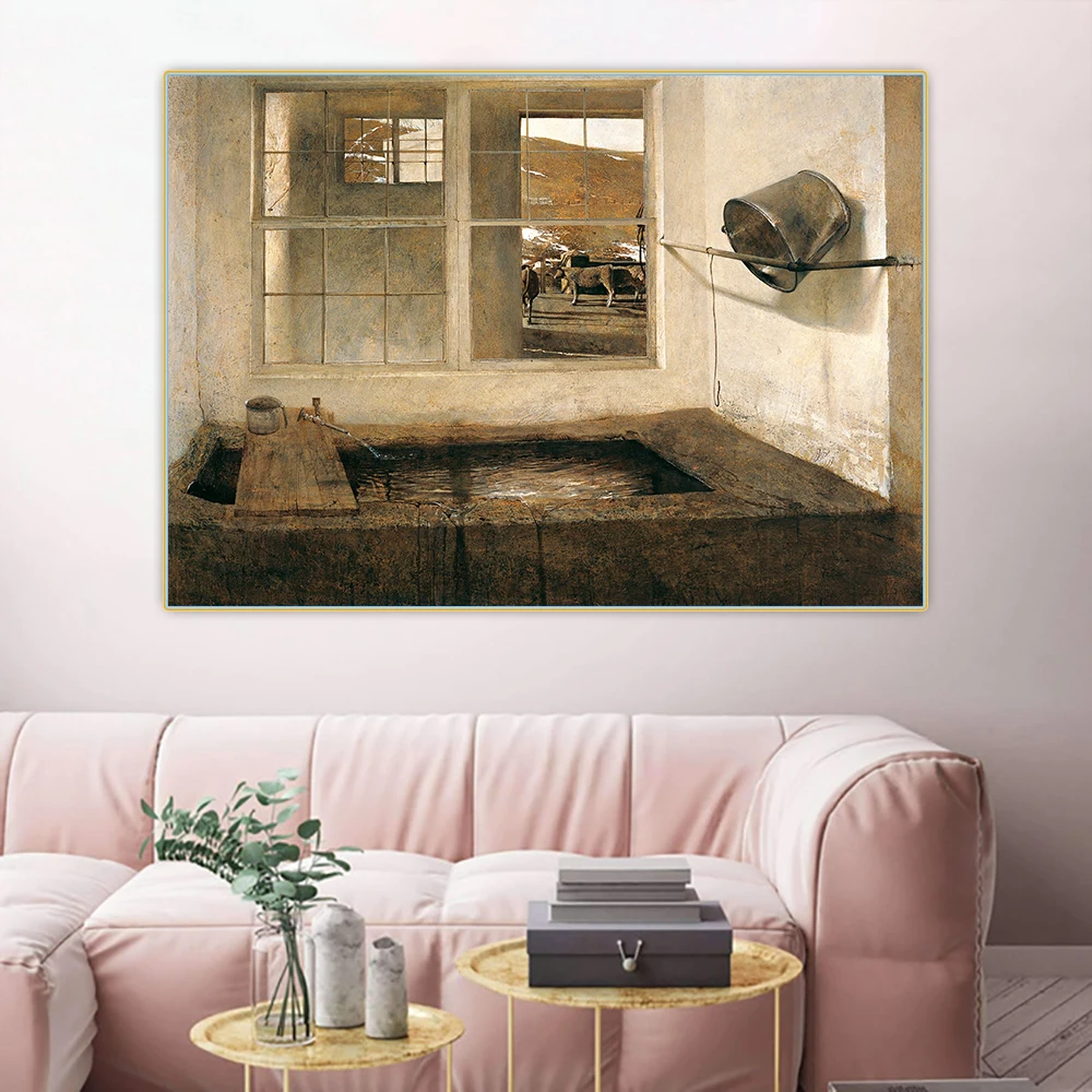 Citon Andrew Wyeth Spring Весна fed Холст Картина маслом художественное оформление постер