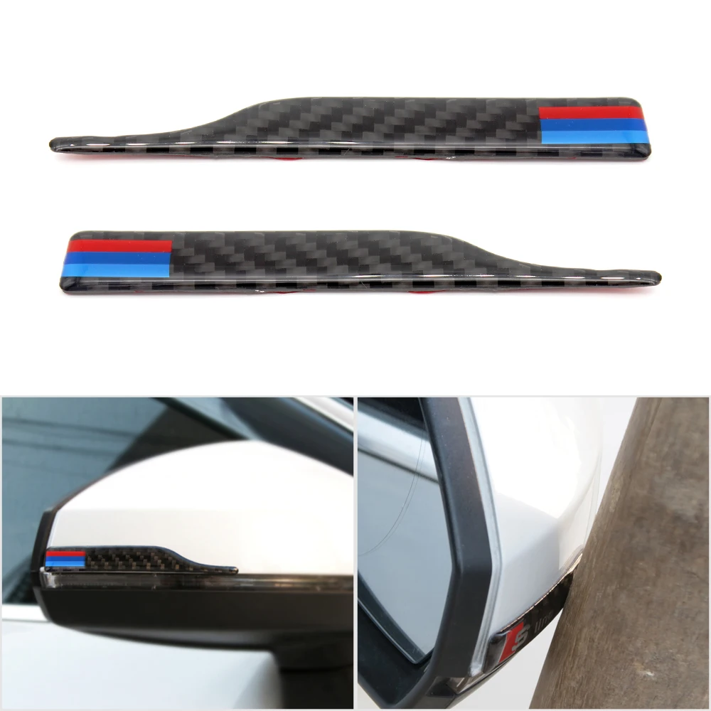 

2pcs Carbon Fiber Anti-collision Bumper Sticker Rearview Mirror Anti-Rub Strips Protector For BWM E90 E60 F30 F34 F10 F20 x1 x3