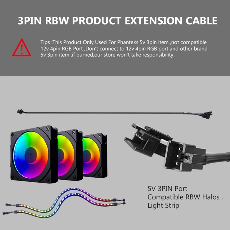 

ARGB 5V 3 Pin Item Extension Cable AURA MSI Motherboard Splitter Y Style Adapter