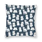 Квадратная наволочка West Highland с изображением собаки уайт терьера, домашняя декоративная наволочка с милым рисунком щенка, наволочка для автомобильного дивана