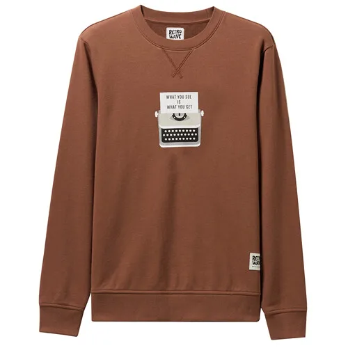 12Brown Giordano мужской джемпер из натурального хлопка с печатным принтом на груди, имеет круглый вырез под шею,а так же несколько цветовых решений - Цвет: 12Brown