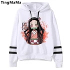 Толстовки мужские Kawaii Kimetsu No Yaiba Tanjiro Kamado Nezuko, японское аниме, рассекающий демонов, уличная одежда с графическим принтом