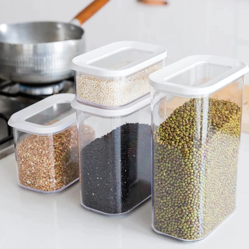

Airtight Food Storage Box Different Capacity Sealed Cans Keep Fresh Clear Container Jar Durable Containers Kitchen Accessories