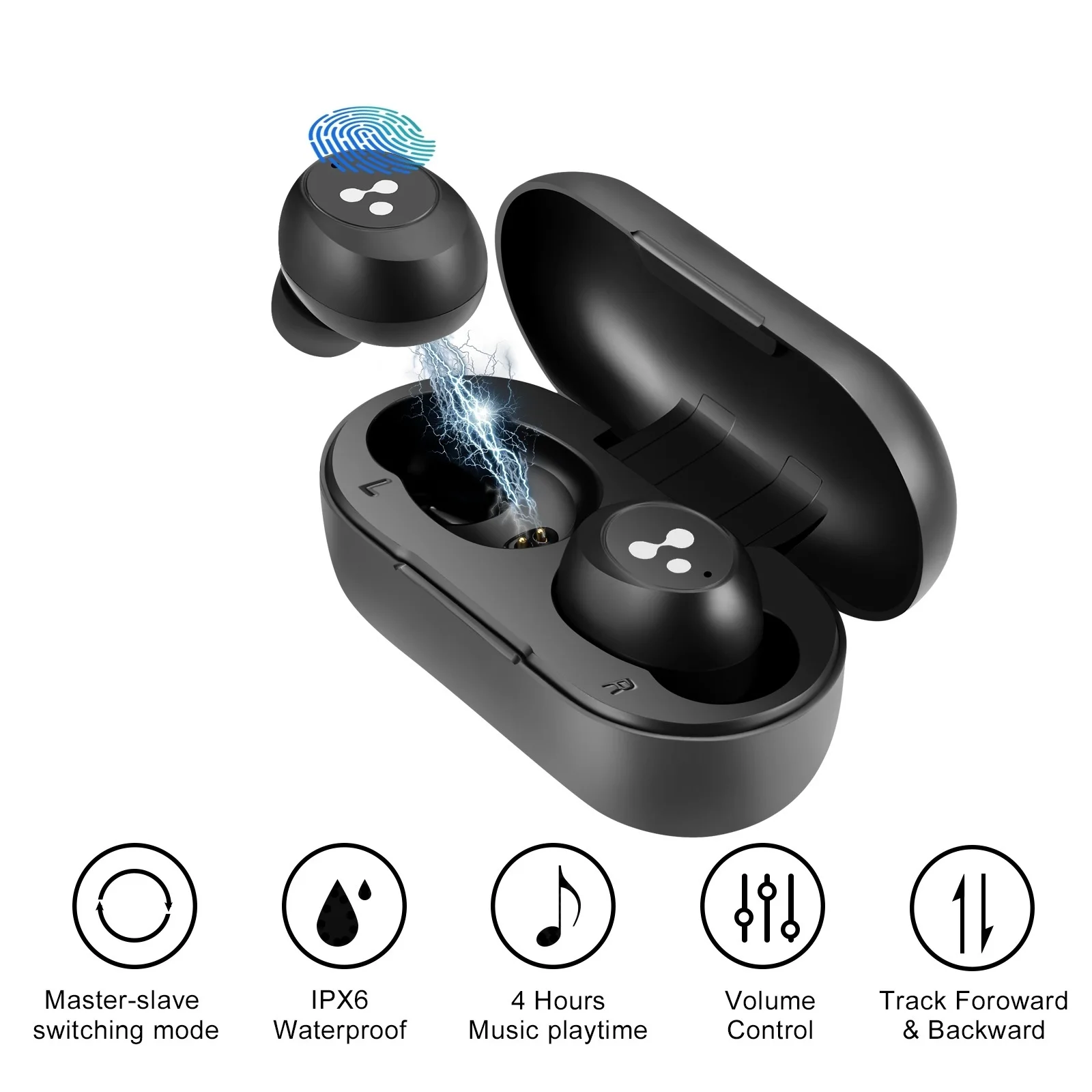 

New TWS Earphone True Wireless Stereo Earbuds Master-Slave Switching Mode Headset Syllable S103 for Phone