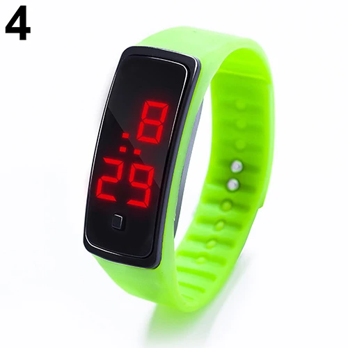 Green 23 cm Детские часы детские светодиодные цифровые спортивные часы для мальчиков и девочек мужские и женские Электронные Силиконовые наручные часы с браслетом - Цвет: Green 23 cm