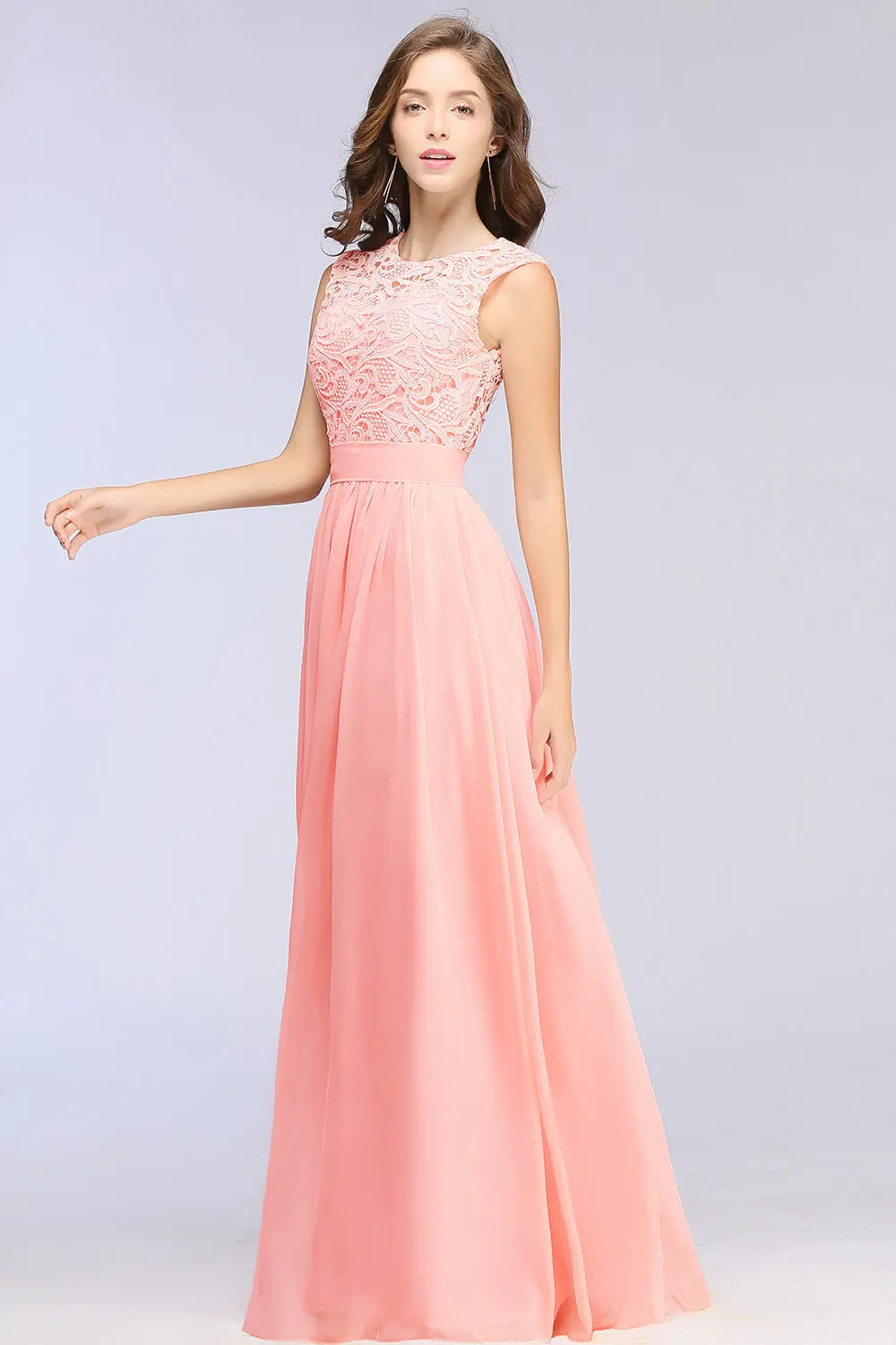 Платье женское длинное шифоновое с цветочным кружевом на молнии | Женская одежда