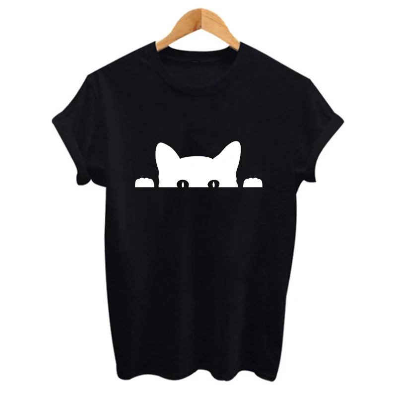 2019 Милая футболка с забавным принтом Повседневная хлопковая Футболка Femme блузка