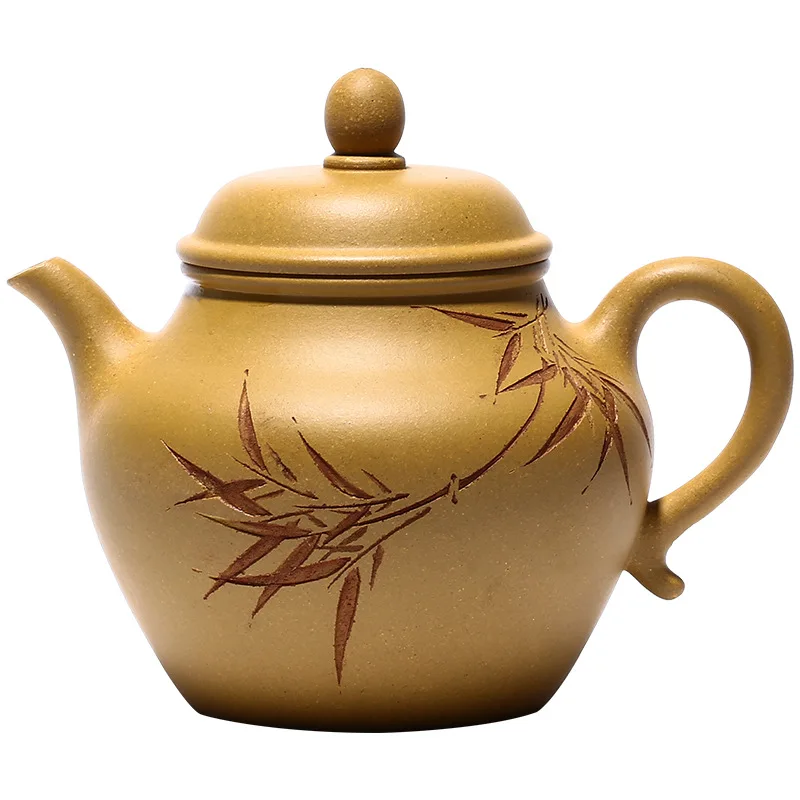 

Yixing exquisite purple clay pot gift hand carved autumn water kungfu tea pot