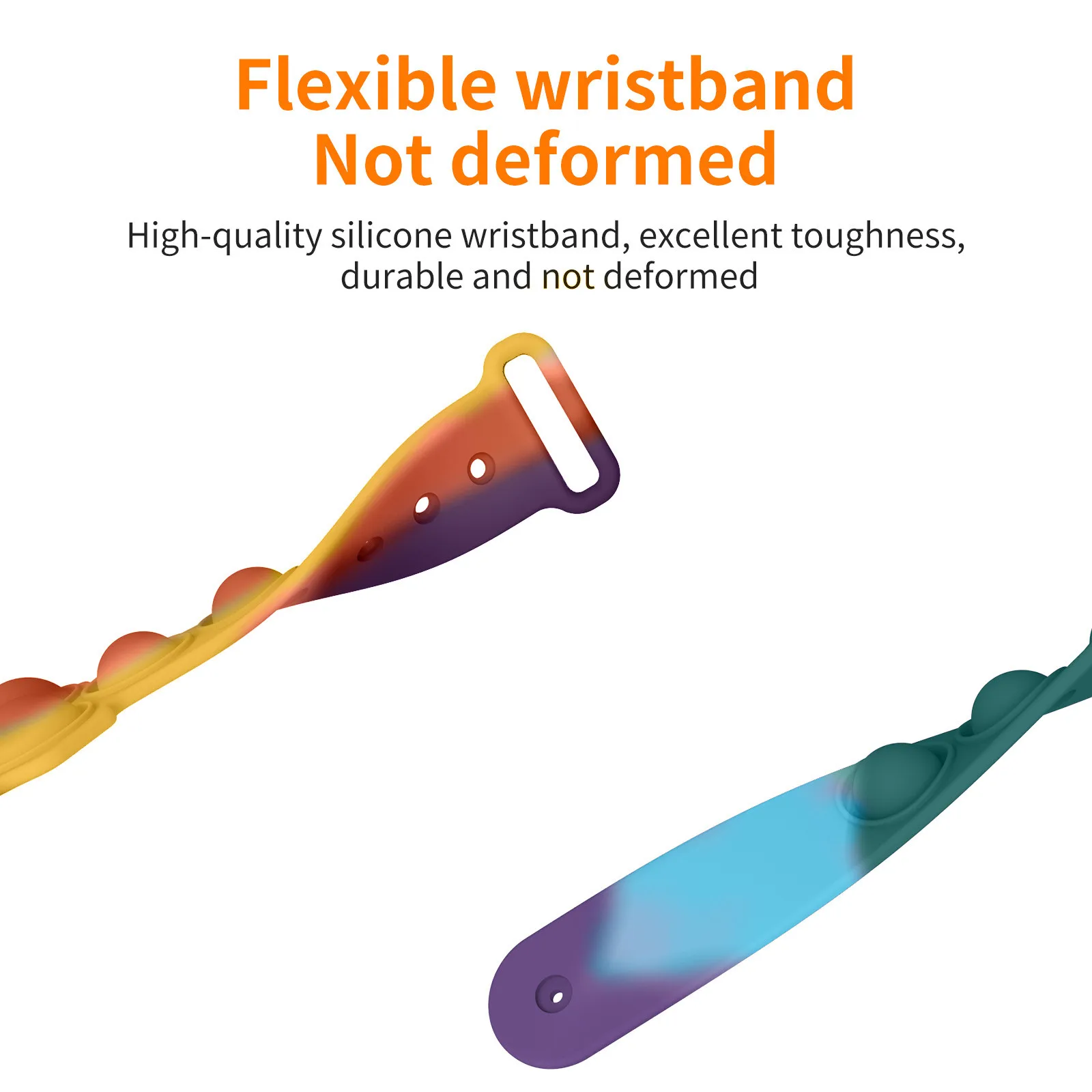 

Stress Relief Wristband Pop Fidget Toys Decompression Flip Toys Wearable Push Bubble Sensory Fidget Hand Press Silicone Bracelet
