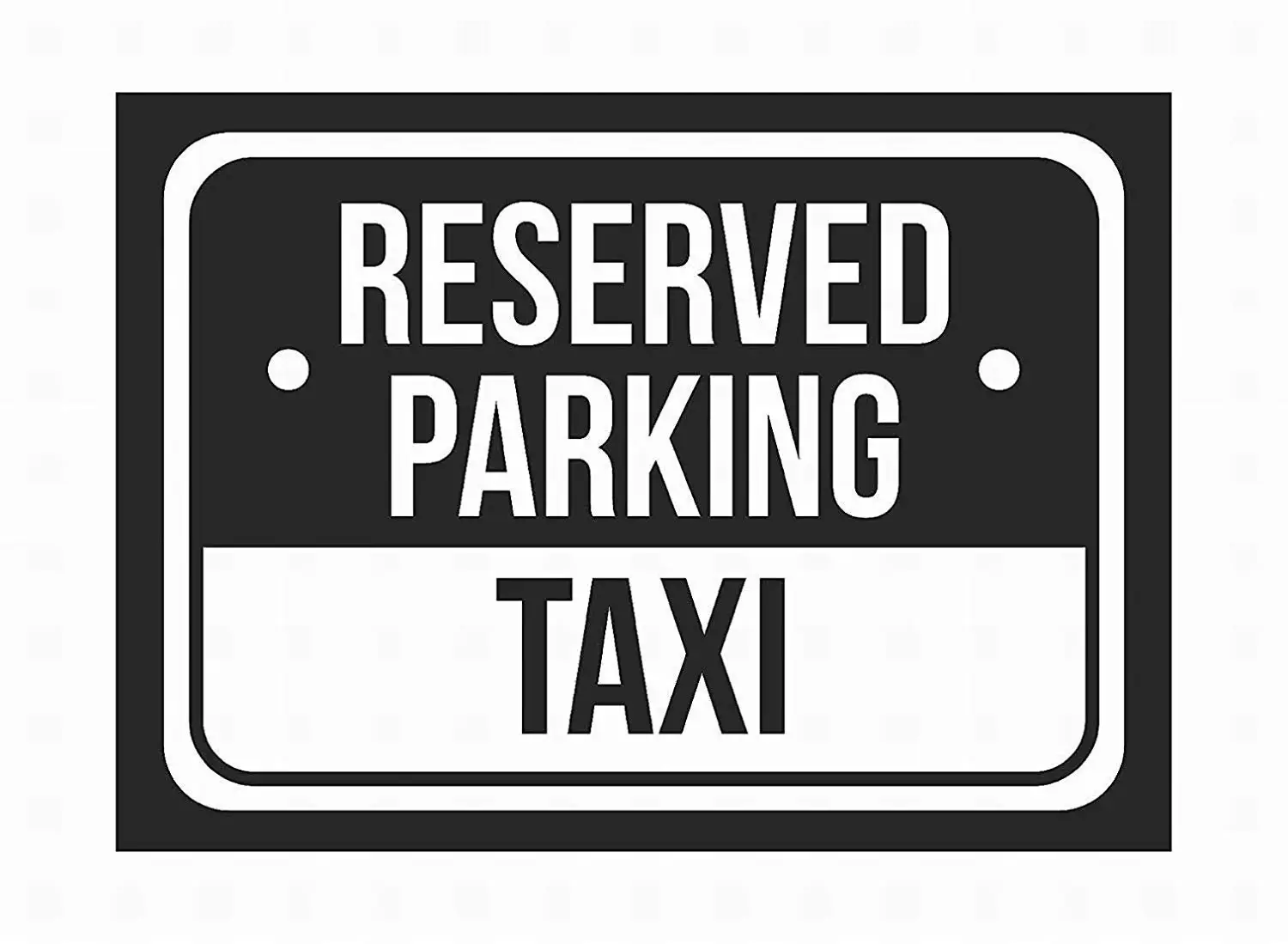 

Tin Sign New Aluminum Metal Sign Reserved Parking Taxi Print White and Black