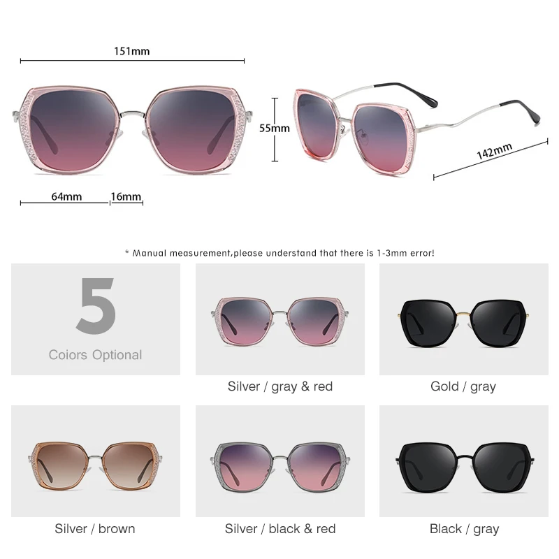 LM 2021 оверсайз Для женщин очки Роскошные поляризованных солнцезащитных очков