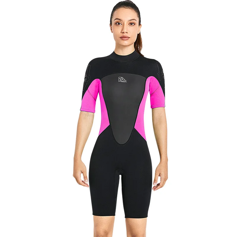 

2MM Men Women Short Sleeve Neoprene Snorkeling Wetsuit Scuba One Piece Spearfishing Surfing Diving Suit Jellyfish Beach SwimWear