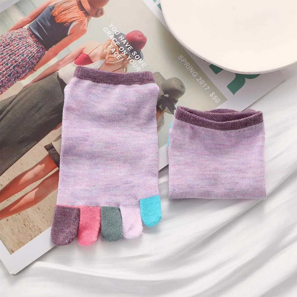 1 пара женские нескользящие хлопковые силиконовые носки с 5 пальцами |