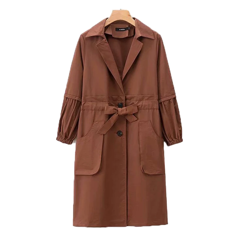 

Fashion Women's Trench Coat Mid-Long Spring Autumn Coats Single-breasted Slim Casual Ladies Windbreaker Outwear With Belt K462