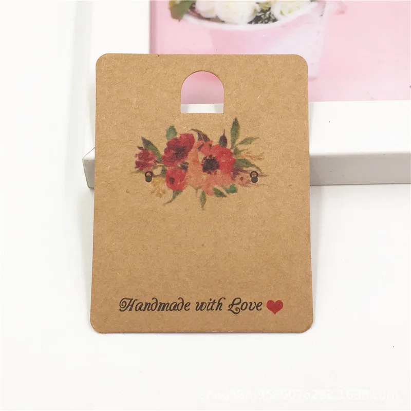 

50Pcs Kraft Paper Handmade Jewelry Display Card Accessories Necklace Stud Earring Cards Price Tag Gift Label Display Paper