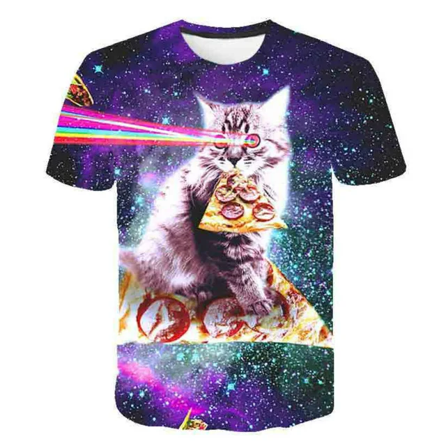 

2020 Short Sleeve T-Shirt Kids Cat 3D Printing T-Shirt Summer Harajuku Hip Hop Casual Round Neck Street Fashion Short Sleeve