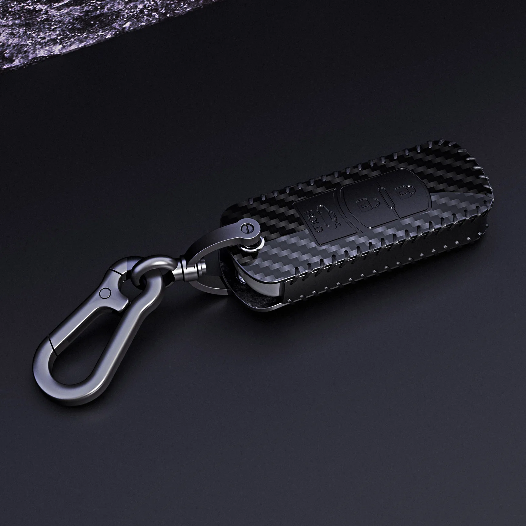 Роскошный кожаный чехол брелок для ключей из углеродного волокна Mazda 6|Футляр