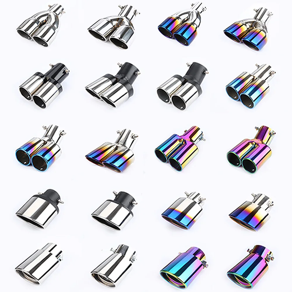 Автомобильный Универсальный выхлопной глушитель наконечник из нержавеющей